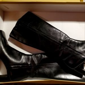Michelle D Black Leather Boots
